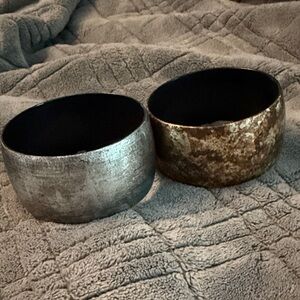 Silver and Gold Textured Cuff Bracelets